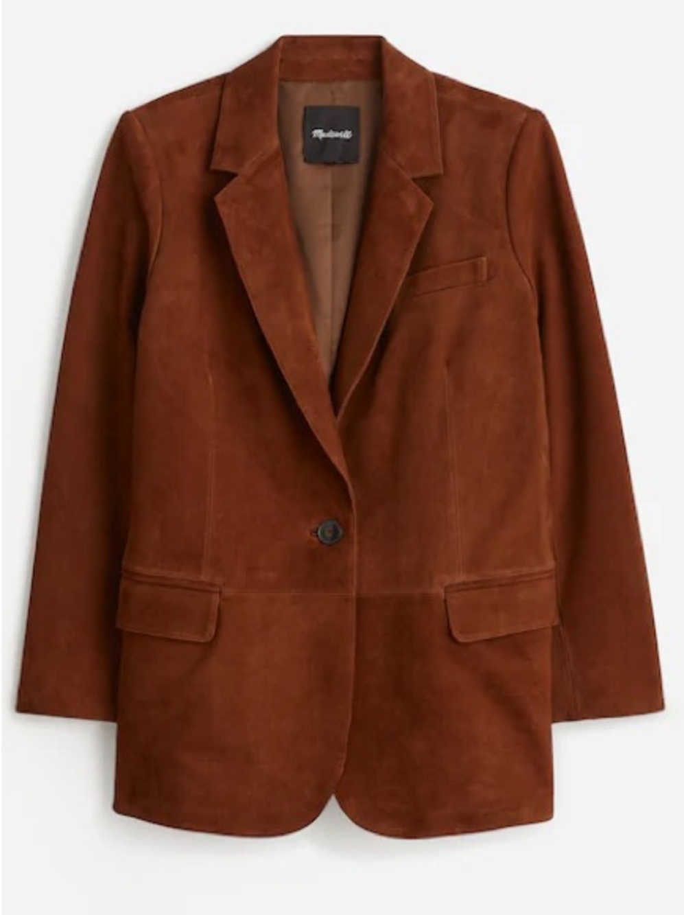 ✨ MADEWELL Suede Kline Blazer - Brown